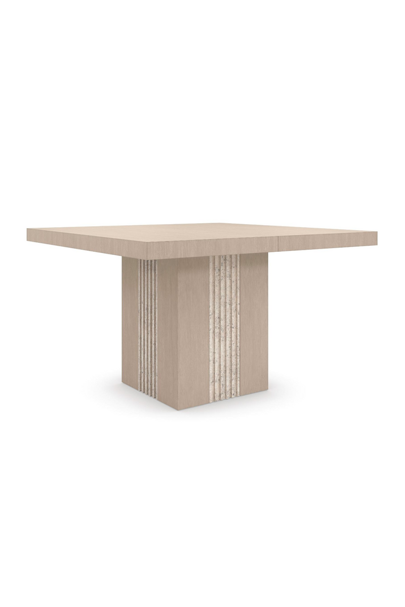 Table de salle à manger extensible en travertin | Caracole Unity Light | Meubleluxe.fr