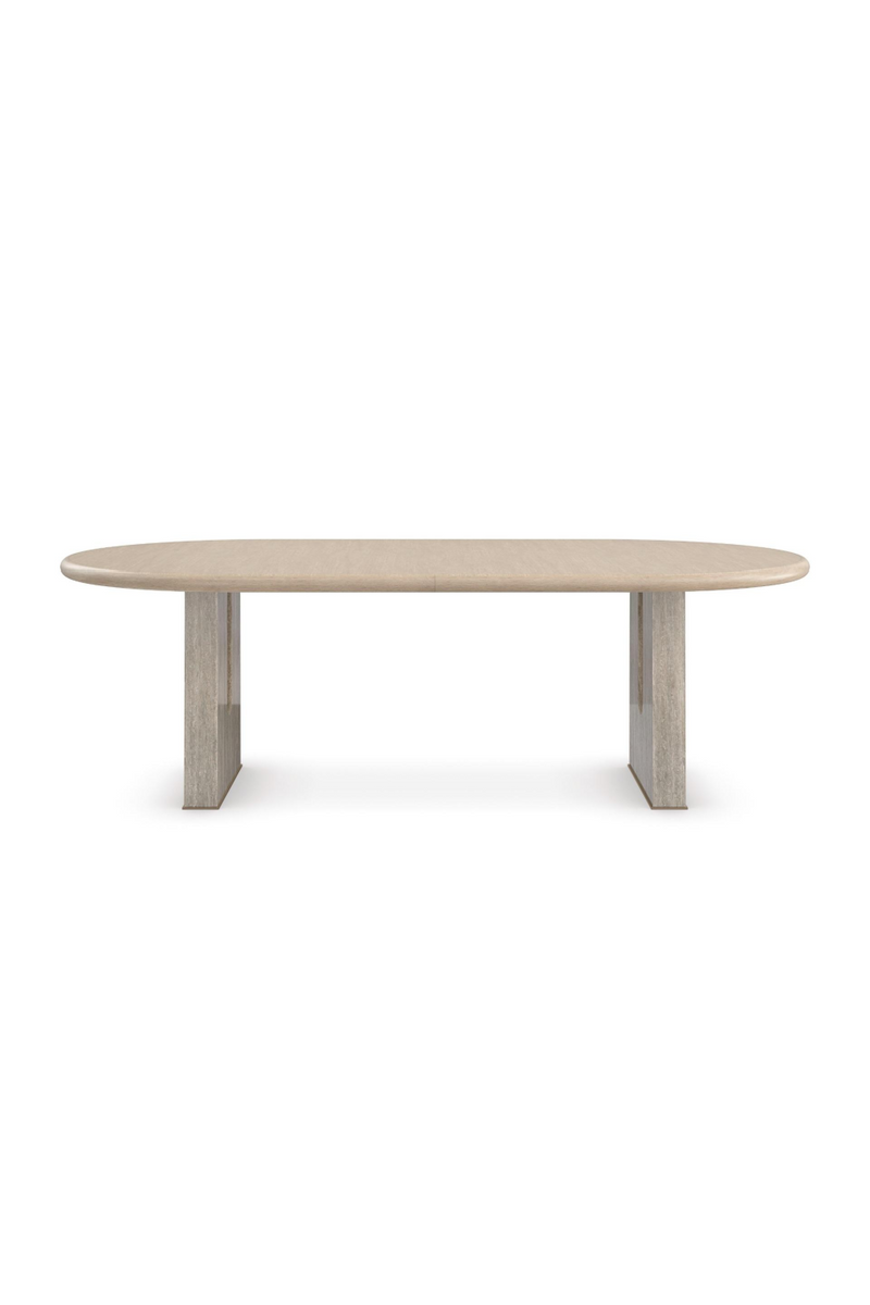 Table de salle à manger extensible en travertin | Caracole Emphasis | Meubleluxe.fr