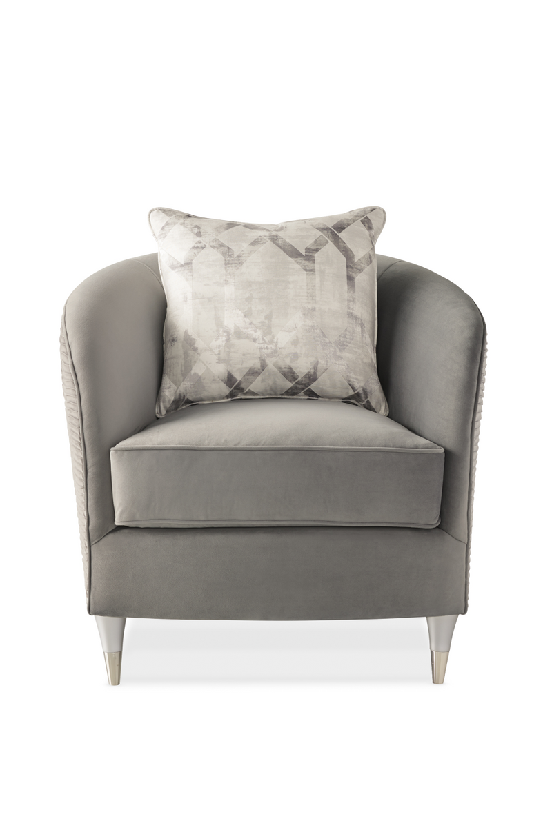 Fauteuil lounge à dossier arrondi gris | Caracole Farrah | Meubleluxe.fr