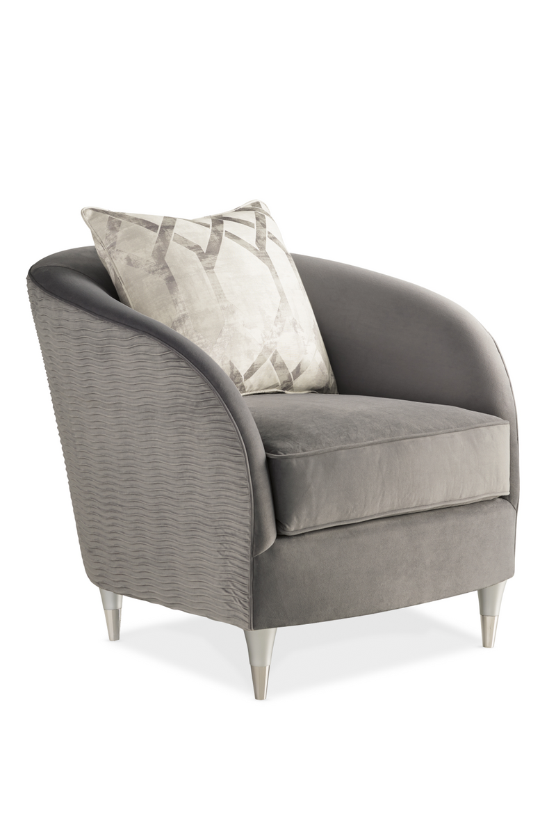 Fauteuil lounge à dossier arrondi gris | Caracole Farrah | Meubleluxe.fr