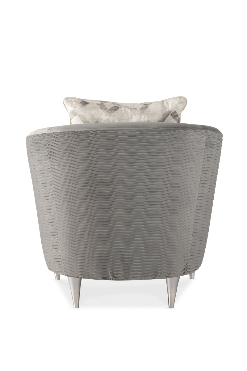 Fauteuil lounge à dossier arrondi gris | Caracole Farrah | Meubleluxe.fr