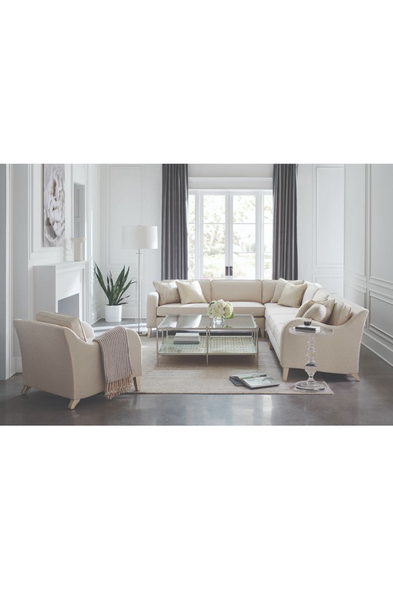 Canapé d’Angle Moderne Crème | Caracole Victoria | OROA.fr
