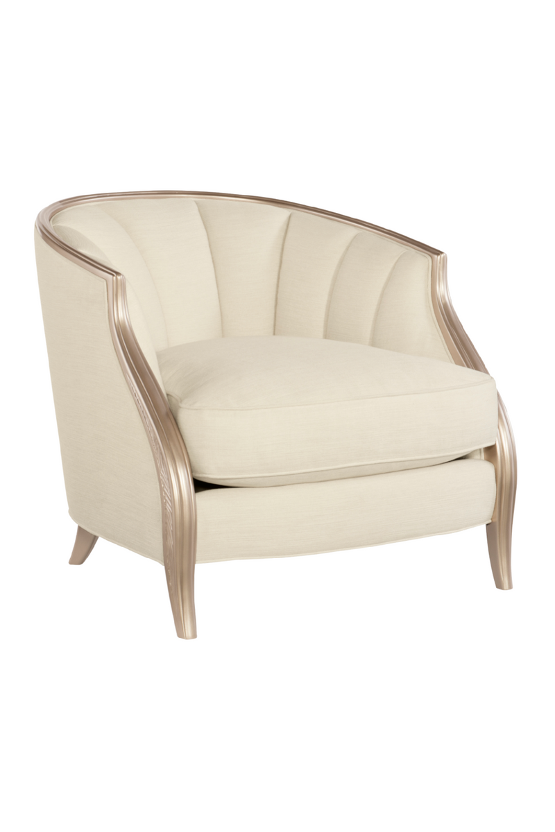 Fauteuil de salon en bouclé crème | Caracole Adela | OROA.fr