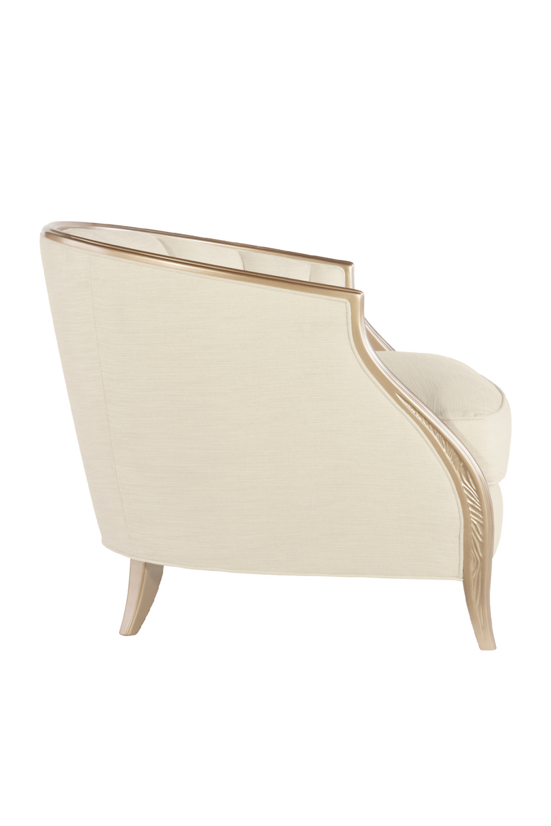 Fauteuil de salon en bouclé crème | Caracole Adela | OROA.fr