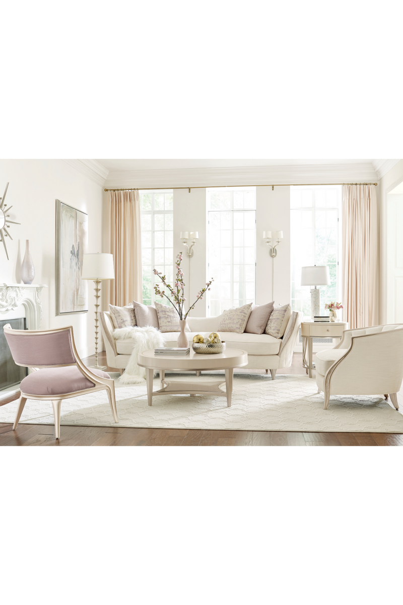 Fauteuil de salon en bouclé crème | Caracole Adela | OROA.fr