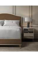 Table de chevet en marbre blanc et verre miroir | Caracole Fontainebleau | Meubleluxe.fr