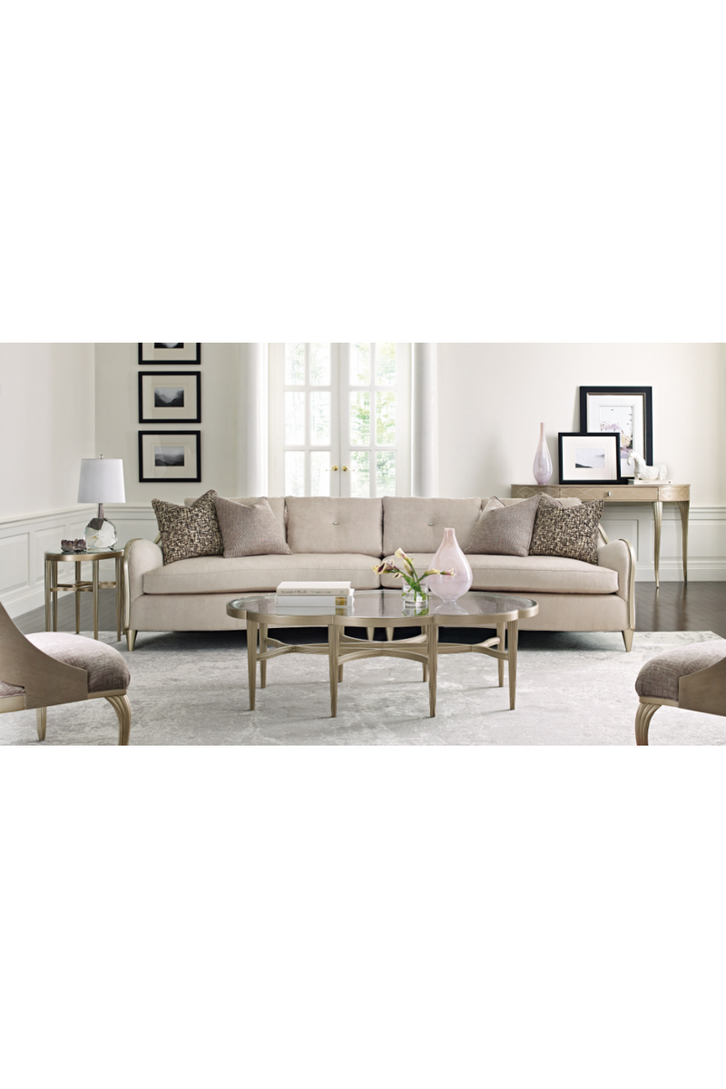 Canapé Modulaire en Chenille Blanche | Caracole Lillian | OROA.fr