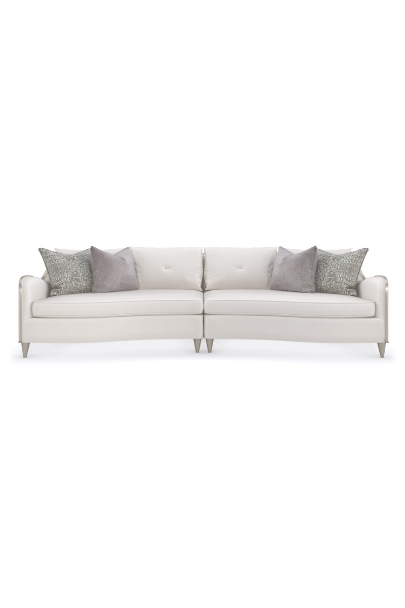 Canapé Modulaire en Chenille Blanche | Caracole Lillian | OROA.fr
