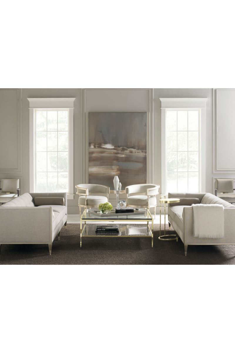 Chaise de Salle à Manger en Satin Neutre | Caracole Reserved Seating | Oroa.fr