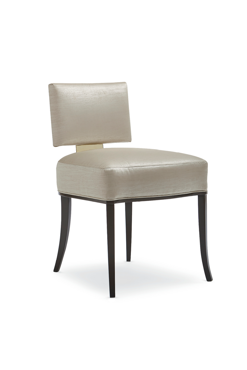 Chaise de Salle à Manger en Satin Neutre | Caracole Reserved Seating | Oroa.fr