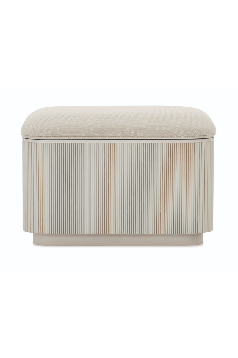 Ottoman de Rangement Beige à Cannelures | Caracole For The Love Of | Oroatrade.com