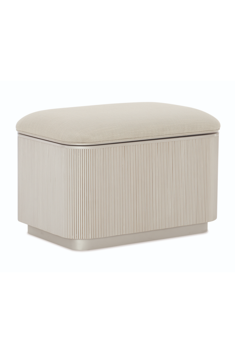 Ottoman de Rangement Beige à Cannelures | Caracole For The Love Of | Oroatrade.com