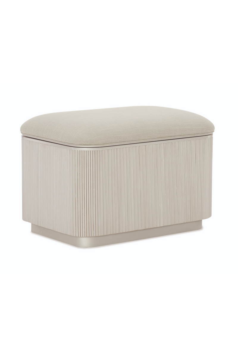 Ottoman de Rangement Beige à Cannelures | Caracole For The Love Of | Oroatrade.com