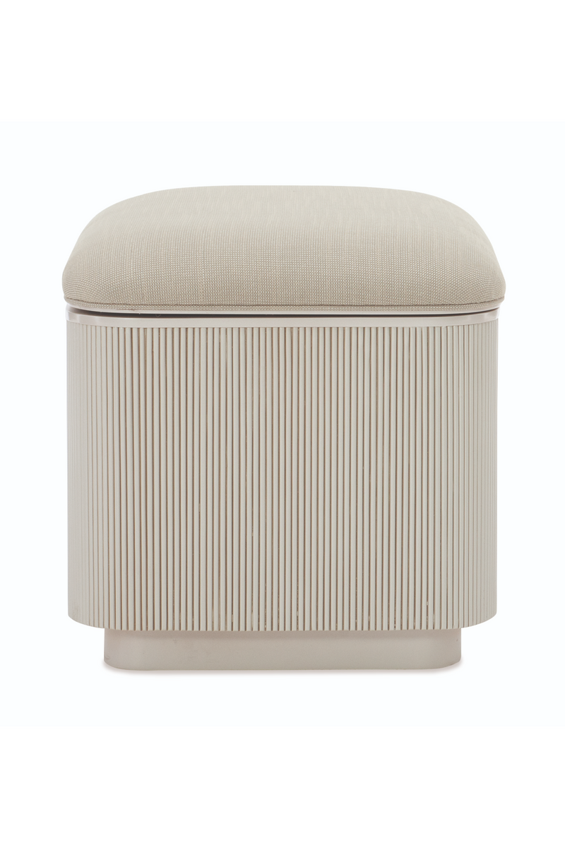 Ottoman de Rangement Beige à Cannelures | Caracole For The Love Of | Oroatrade.com