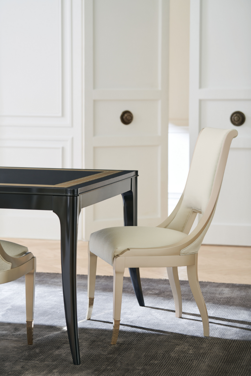 Table de salle à manger extensible en bois d'ébène satiné | Meubleluxe.fr