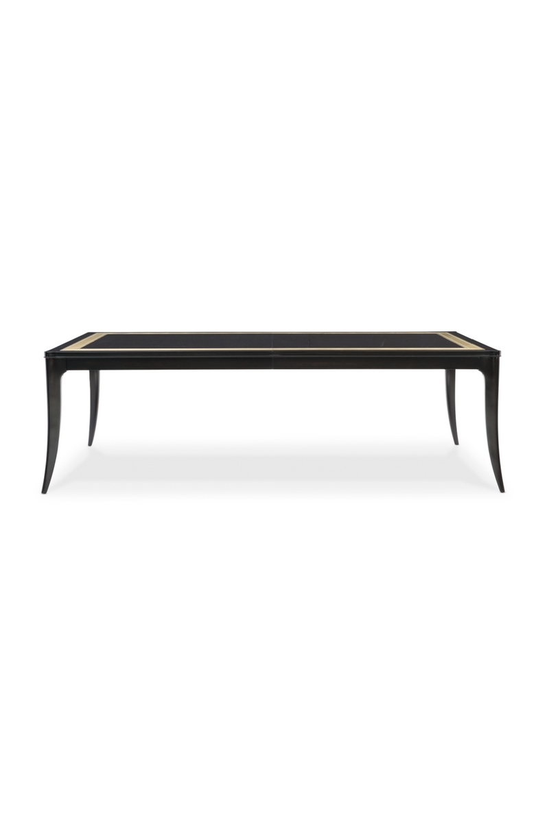Table de salle à manger extensible en bois d'ébène satiné | Meubleluxe.fr