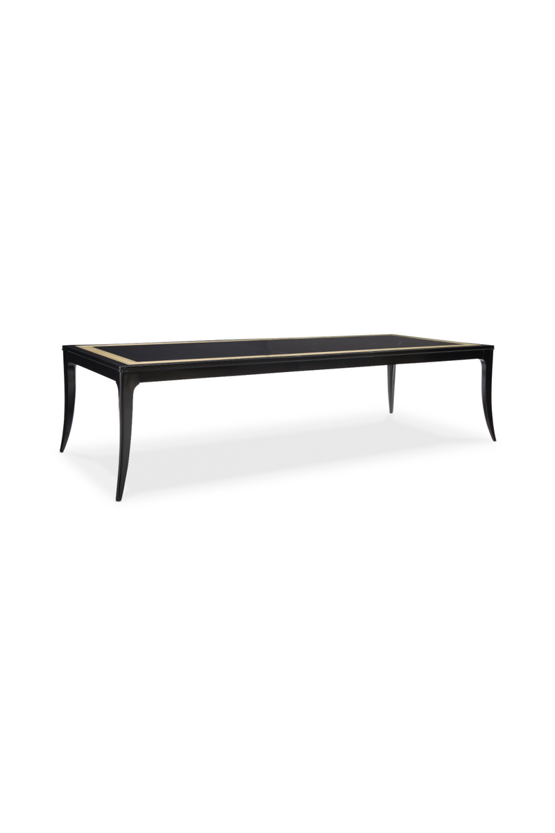 Table de salle à manger extensible en bois d'ébène satiné | Meubleluxe.fr