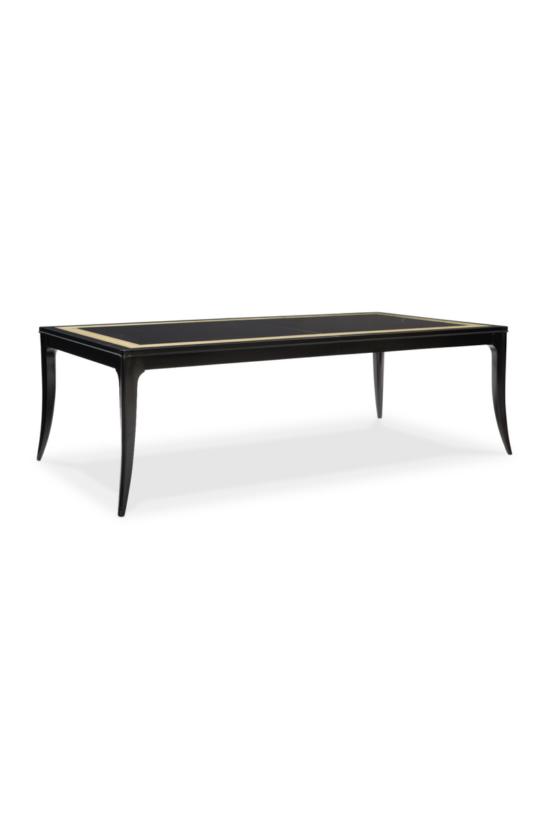 Table de salle à manger extensible en bois d'ébène satiné | Meubleluxe.fr