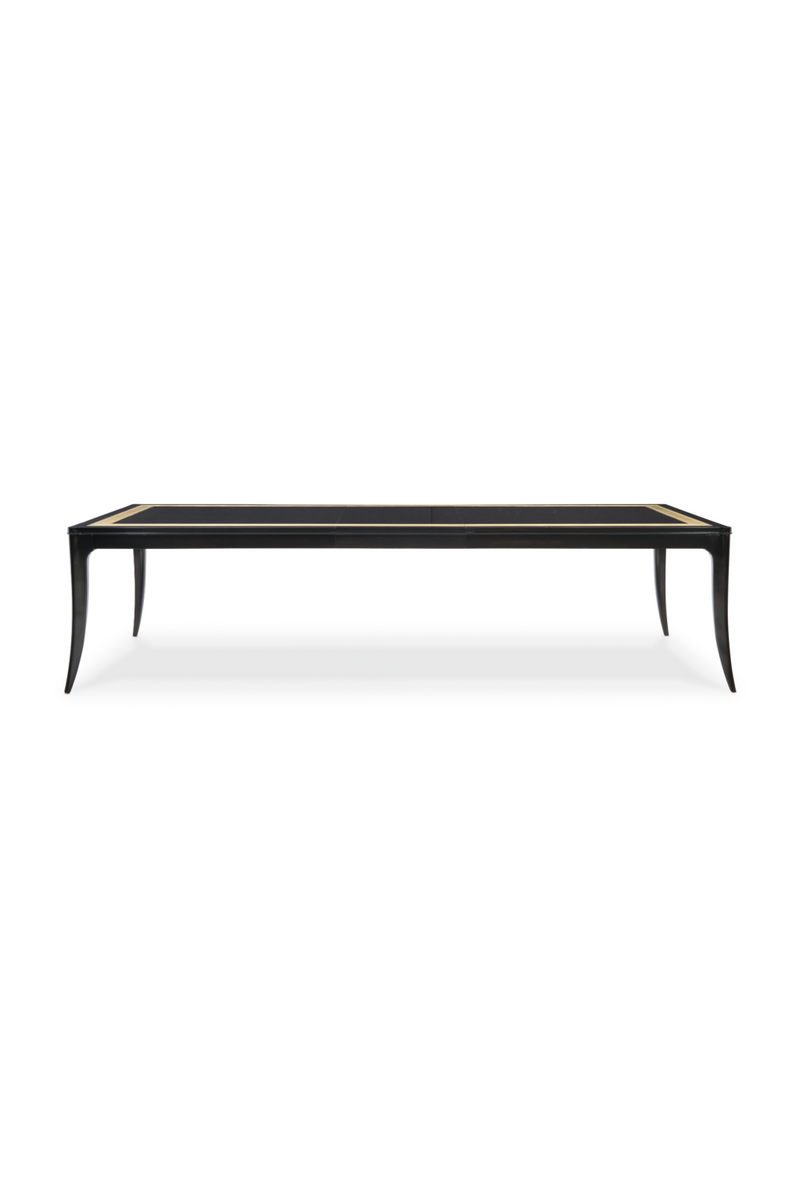 Table de salle à manger extensible en bois d'ébène satiné | Meubleluxe.fr