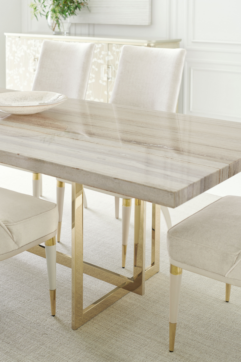 Table de salle à manger en grès taupe | Caracole Wish You Were Here | OROA.fr