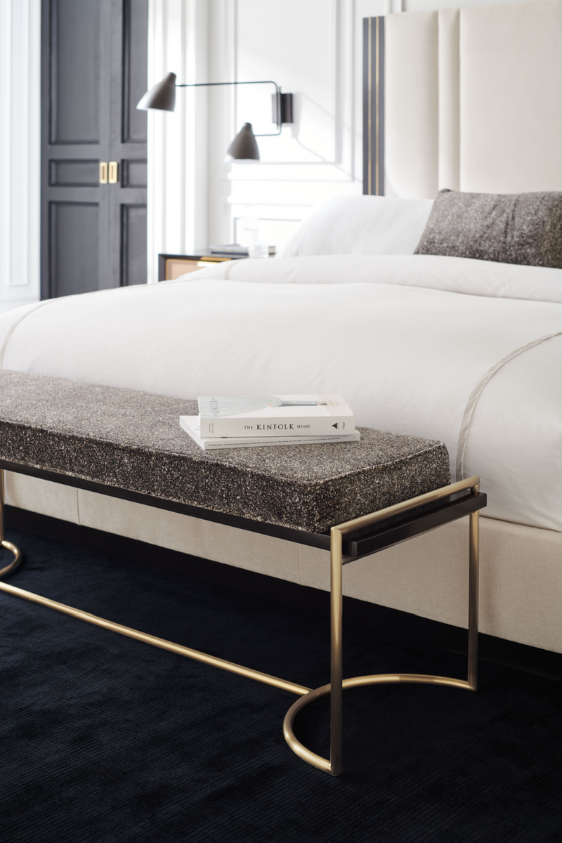 Banc en Velours Gris | Caracole Slim Line | Oroa.fr