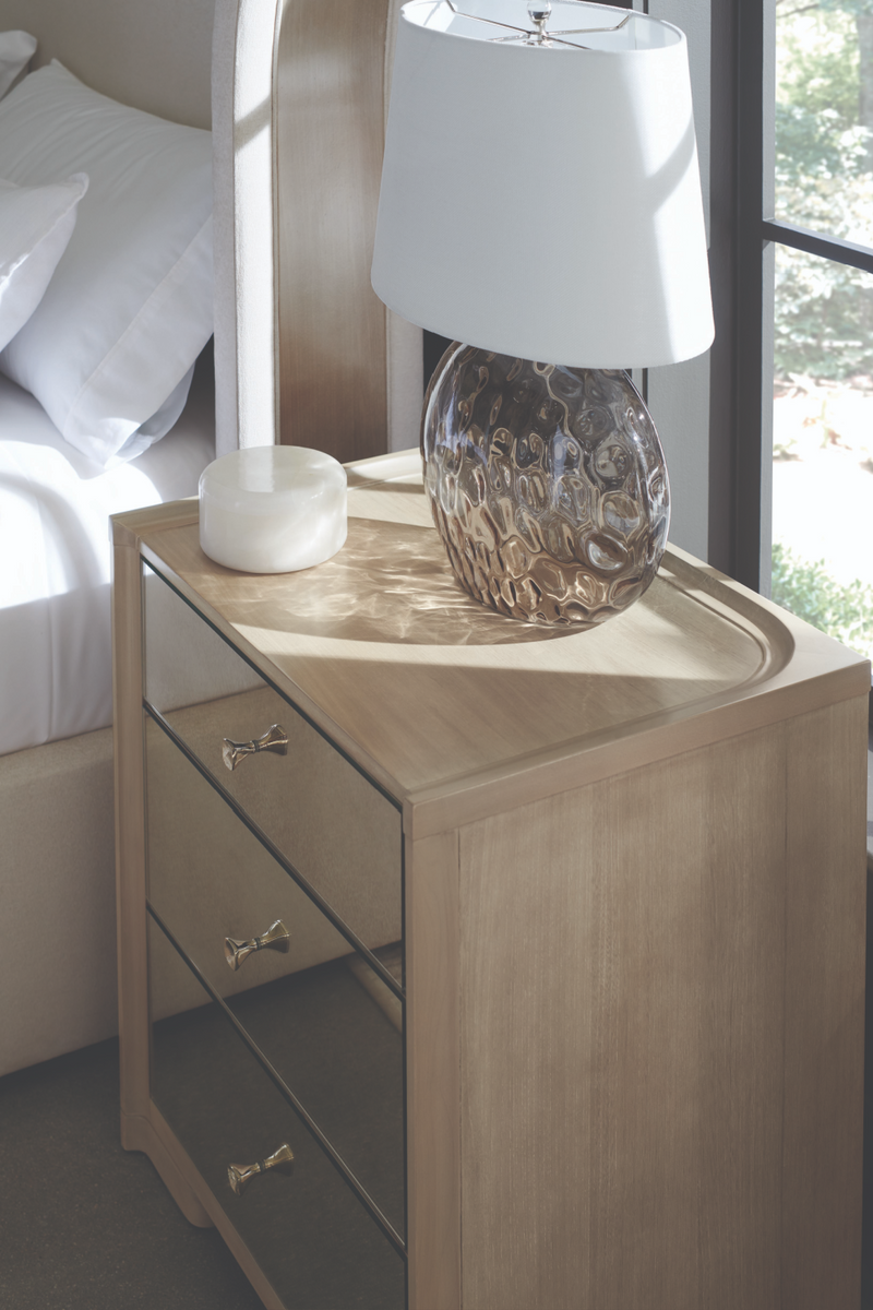 Table de chevet en verre et bois | Caracole Dreams | Meubleluxe.fr