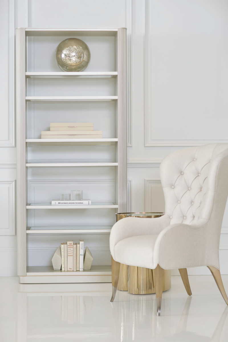Etagère en bois taupe et en verre | Caracole Higher Love | Meubleluxe.fr