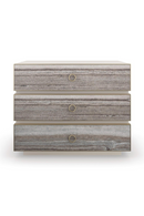 Table de chevet en bois lait d'amande et grès gris | Caracole Bedrock | Meubleluxe.fr