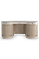 Bureau console en marbre gris et bois clair | Caracole Vanity | Meubleluxe.fr
