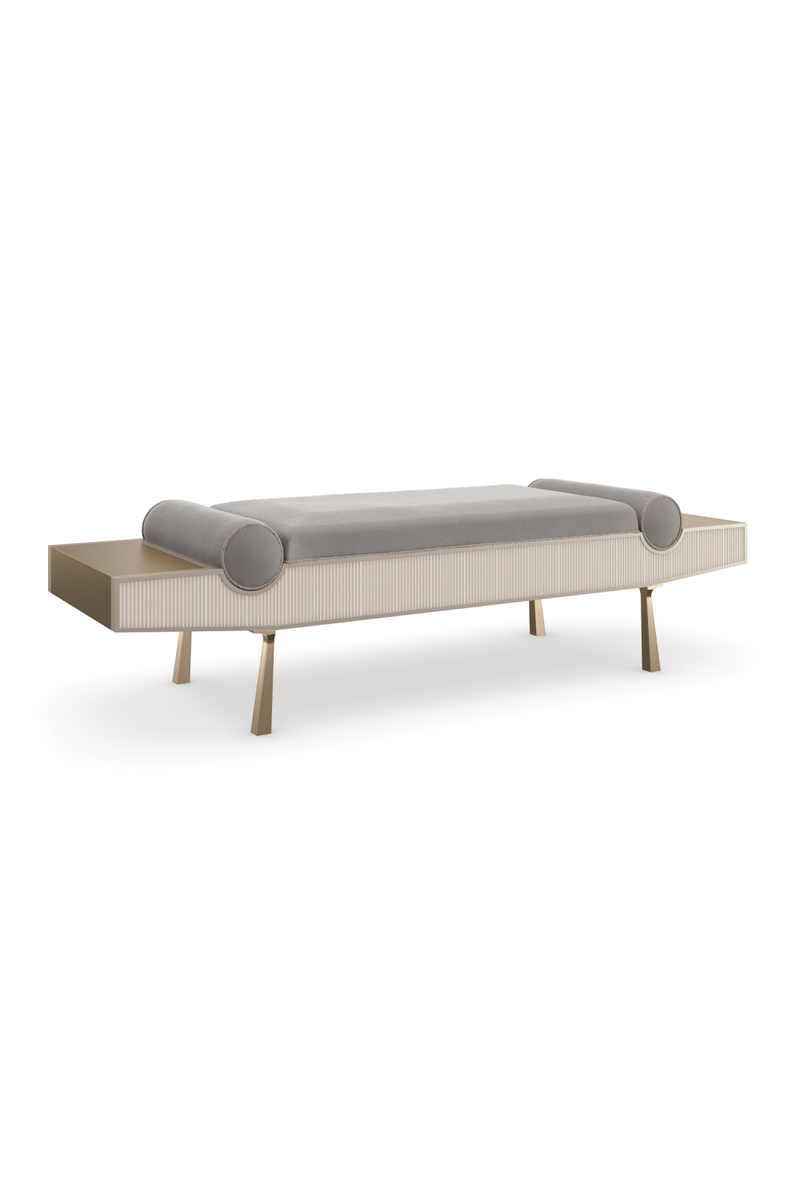 Banc Moderne en Mohair Gris | Caracole Roll Play | Meubleluxe.fr