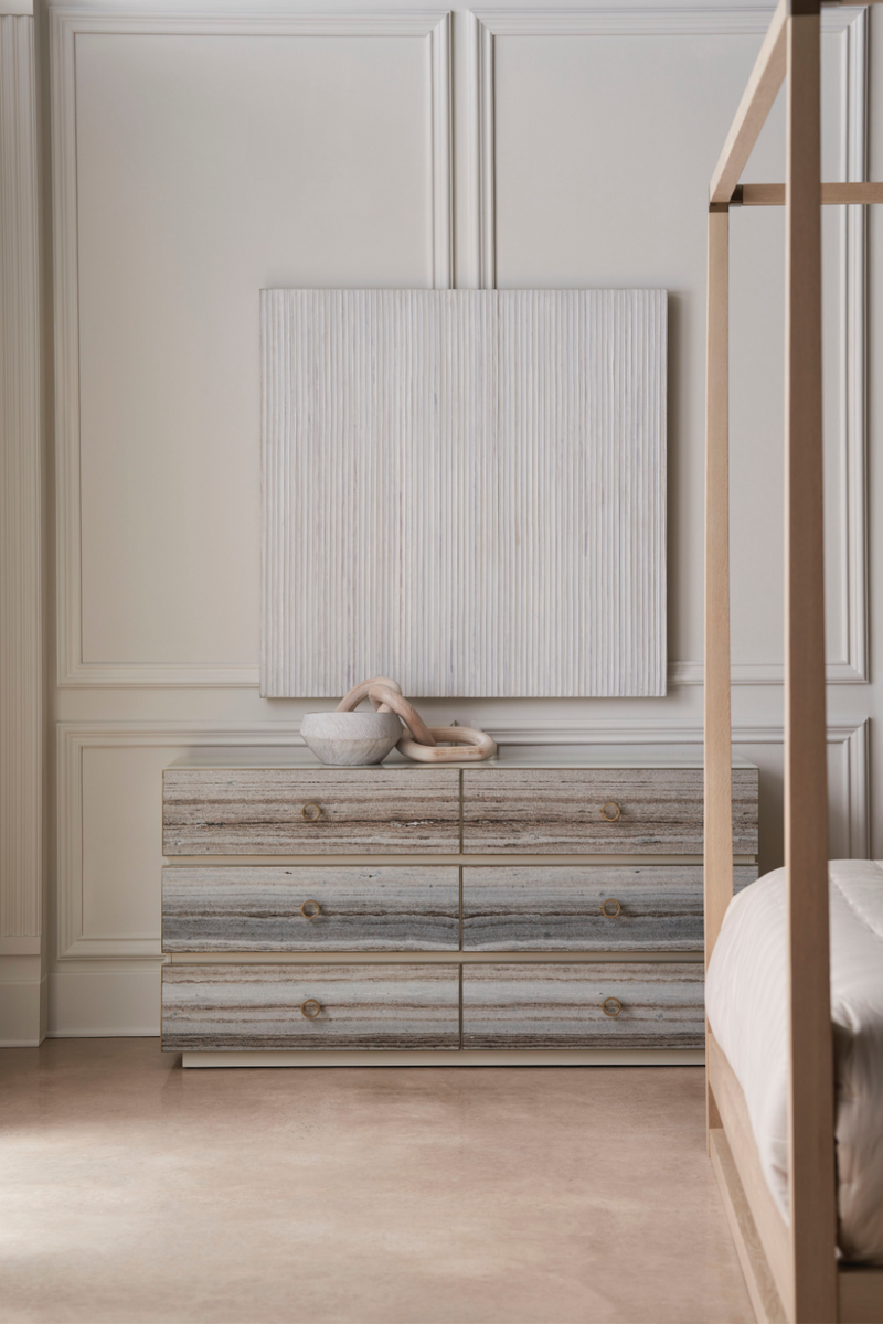Lit à baldaquin en chêne clair | Caracole Pinstripe | OROA.fr