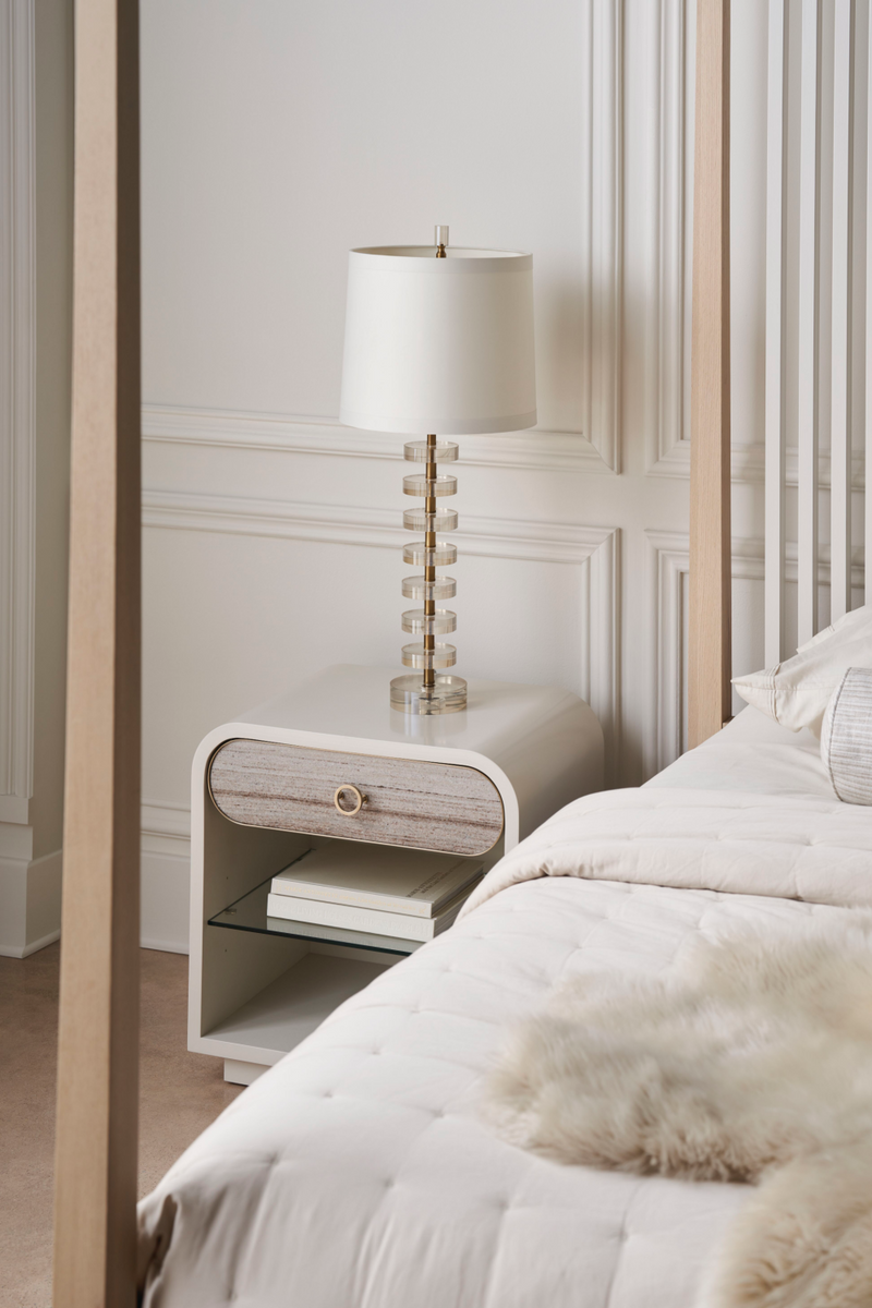 Lit à baldaquin en chêne clair | Caracole Pinstripe