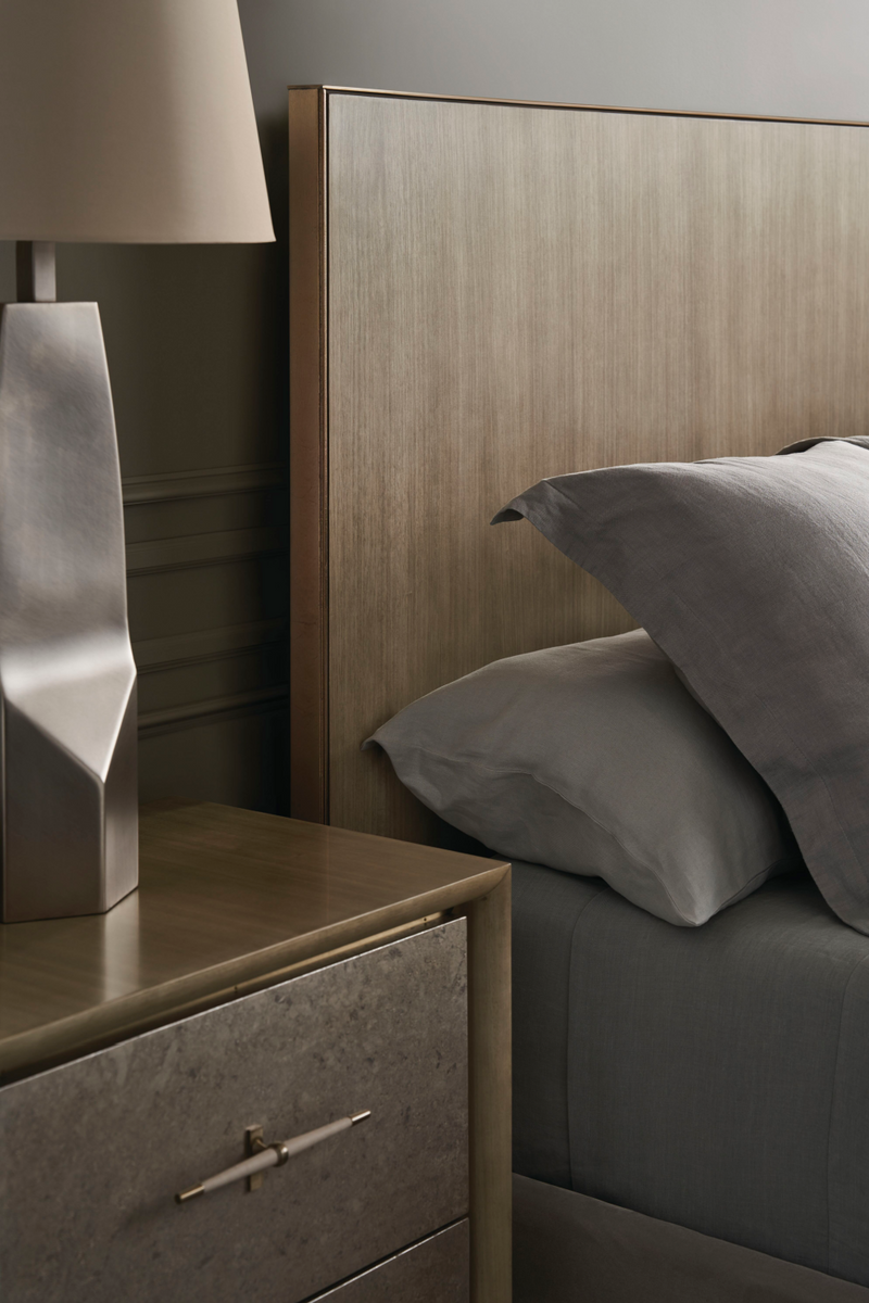 Lit gris minimaliste | Caracole Chasseur de Rêves | Oroa.fr