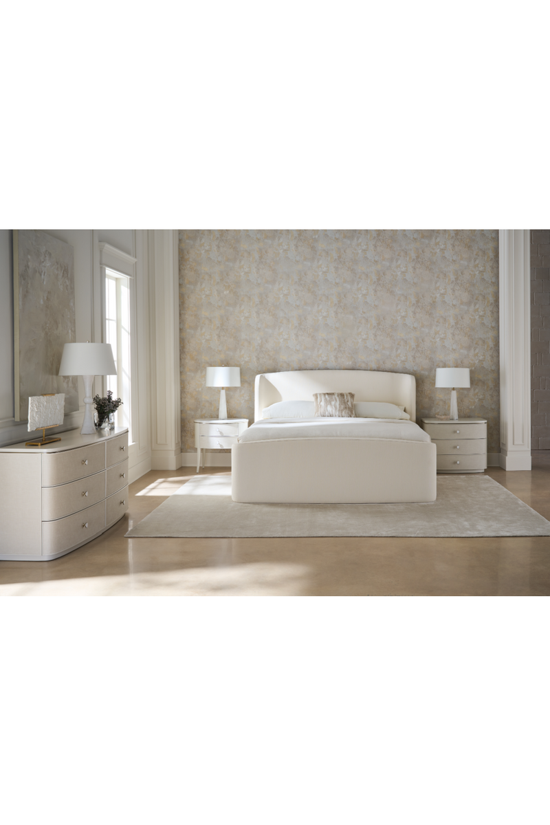 Lit Queen Ivoire à Cannelures | Caracole Soft Embrace | Meubleluxe.fr
