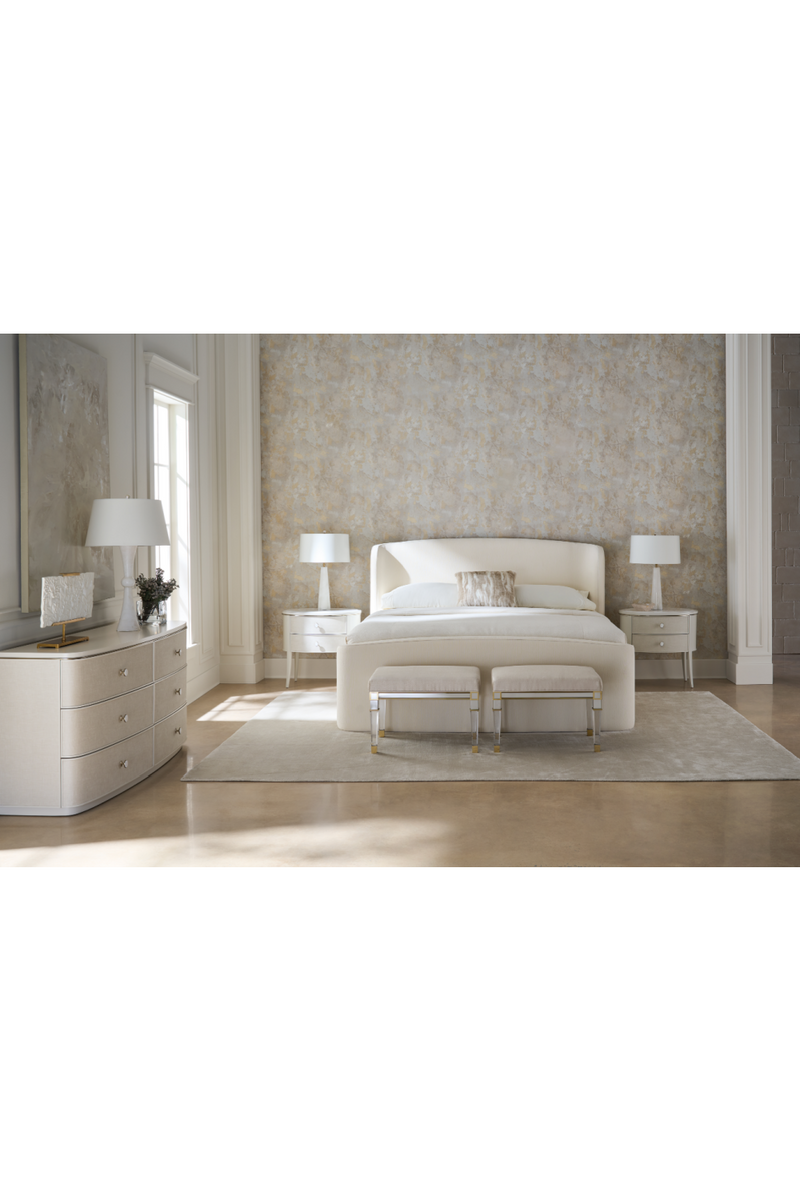 Lit Queen Ivoire à Cannelures | Caracole Soft Embrace | Meubleluxe.fr