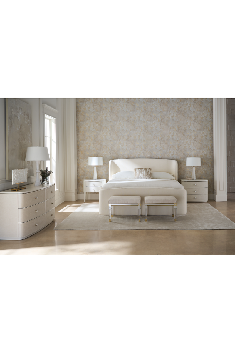 Lit Queen Ivoire à Cannelures | Caracole Soft Embrace | Meubleluxe.fr