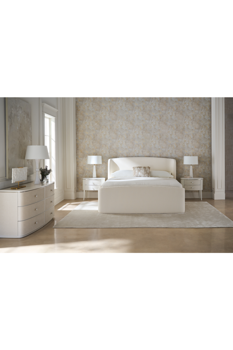 Lit Queen Ivoire à Cannelures | Caracole Soft Embrace | Meubleluxe.fr