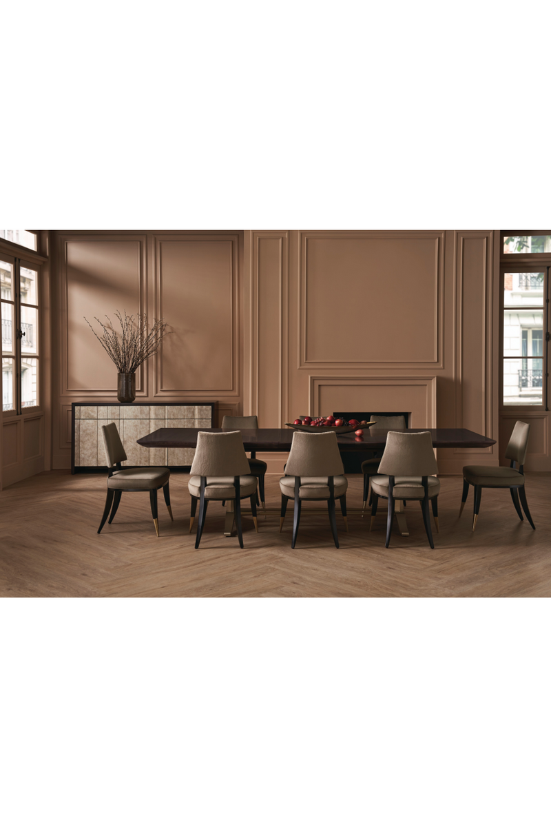 Chaise de salle à manger en velours taupe | Caracole Caress | OROA.fr