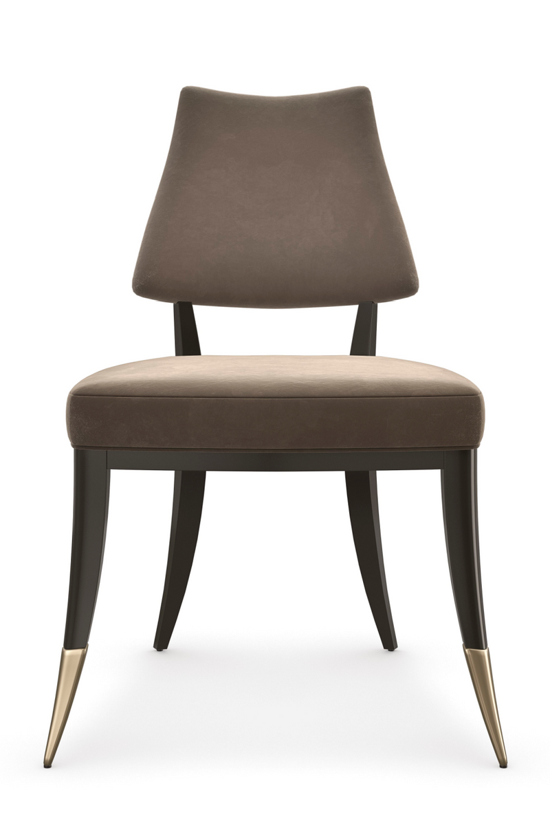 Chaise de salle à manger en velours taupe | Caracole Caress | OROA.fr