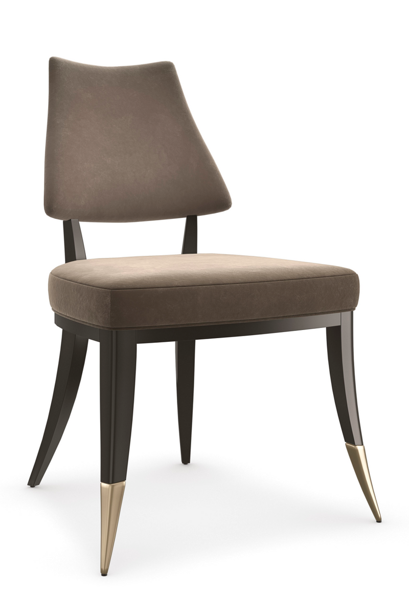 Chaise de salle à manger en velours taupe | Caracole Caress | OROA.fr