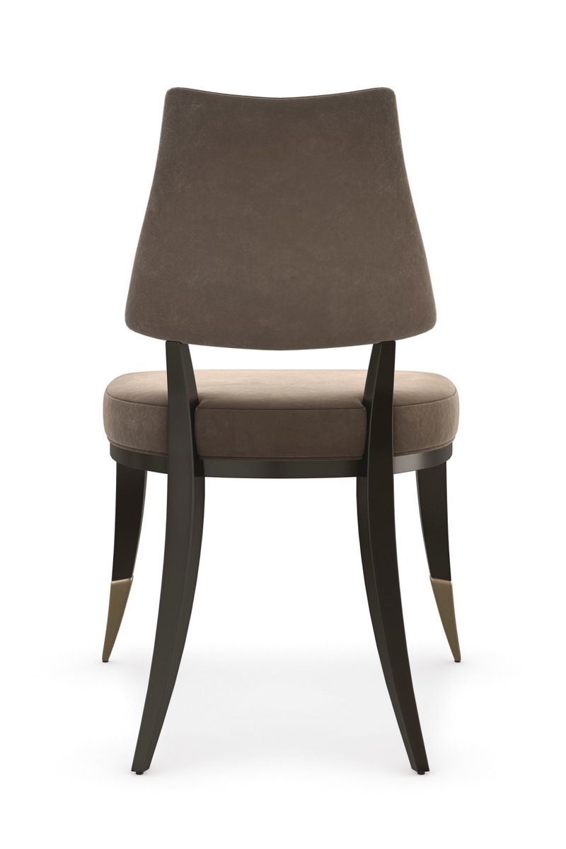 Chaise de salle à manger en velours taupe | Caracole Caress | OROA.fr