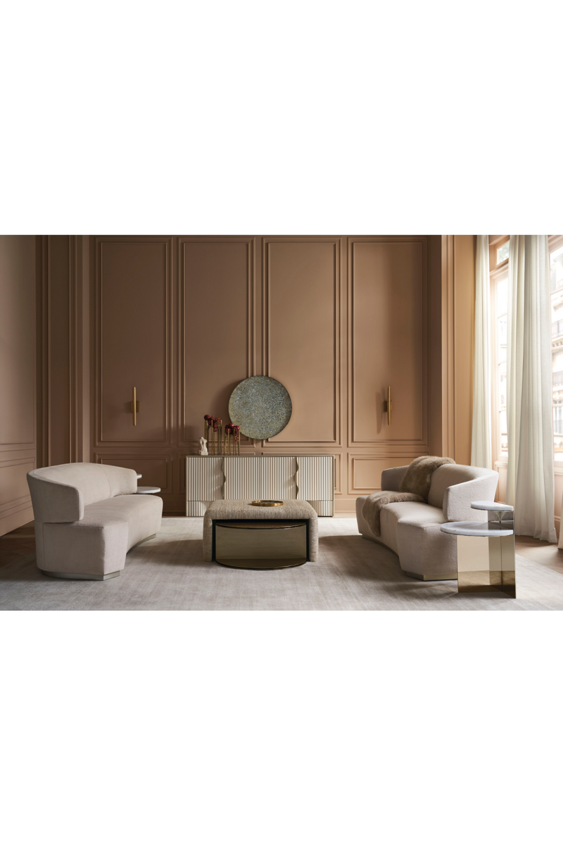 Table basse demi-lune en métal doré | Caracole All Together | Meubleluxe.fr