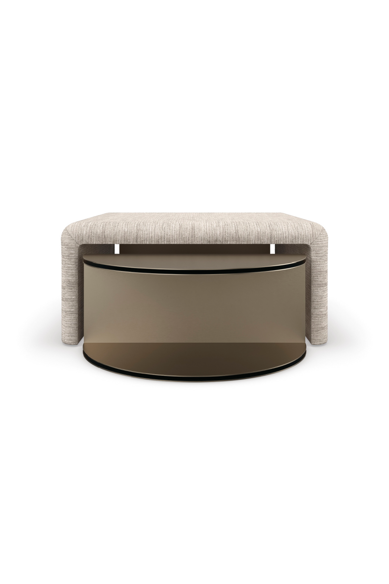 Half-moon coffee table in gold metal | Caracole All Together