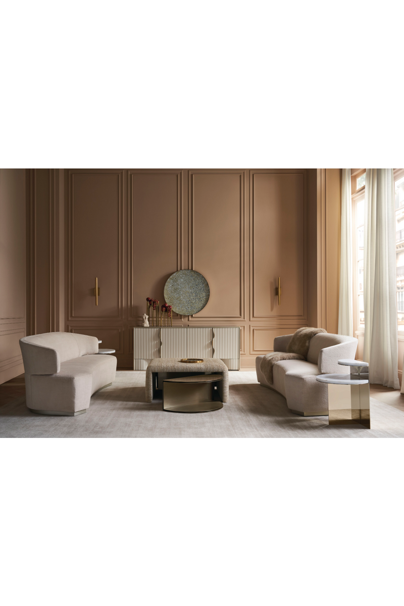 Table d'appoint en pierre et laiton | Caracole Touche | Meubleluxe.fr