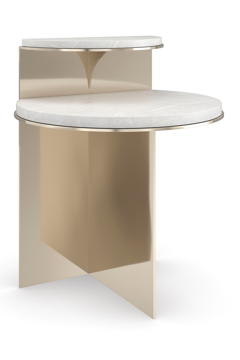 Table d'appoint en pierre et laiton | Caracole Touche | Meubleluxe.fr