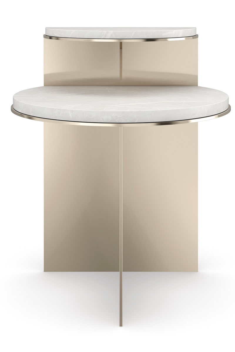 Table d'appoint en pierre et laiton | Caracole Touche | Meubleluxe.fr