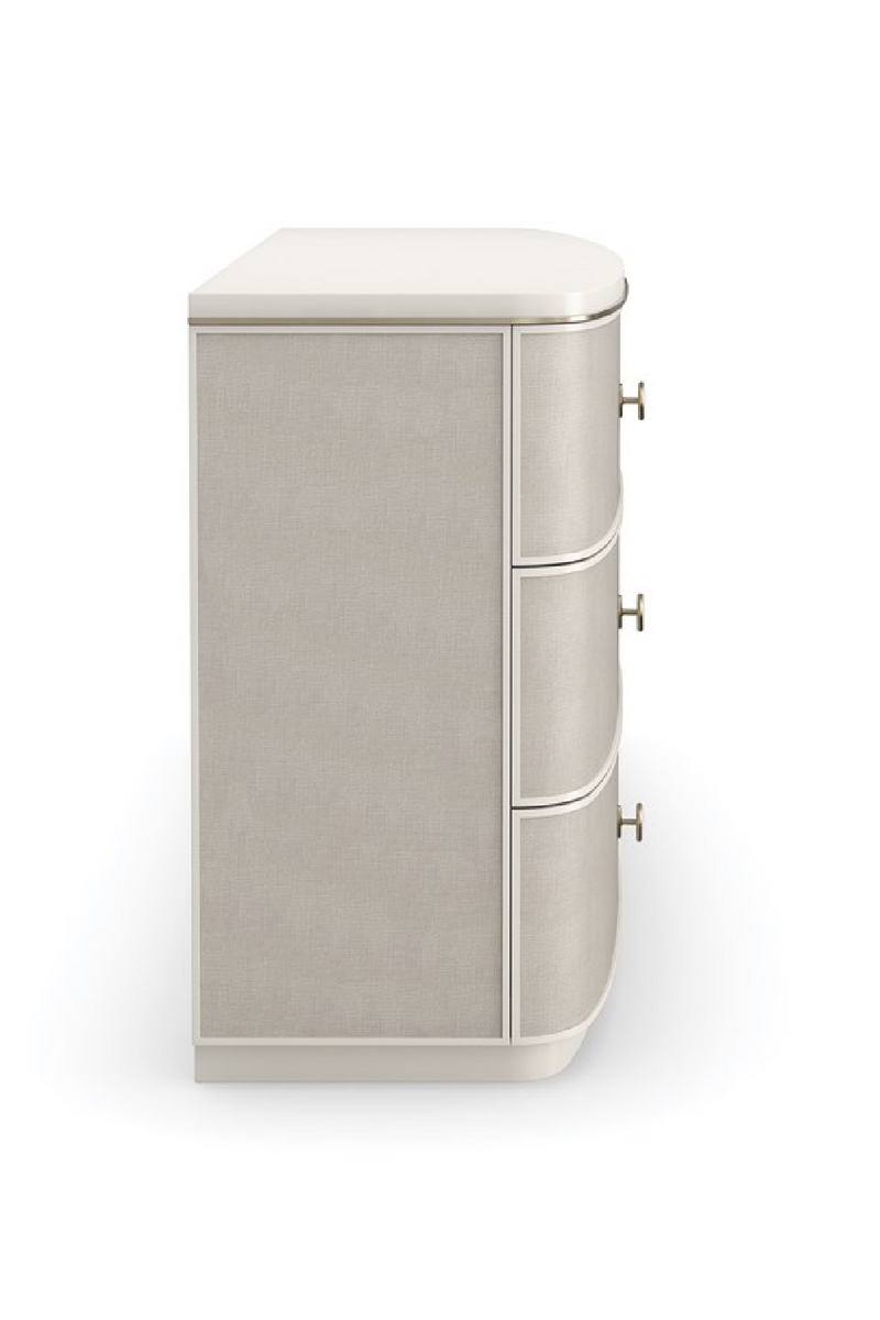 Commode à 6 tiroirs en lin crème | Caracole Lyon | OROA.fr