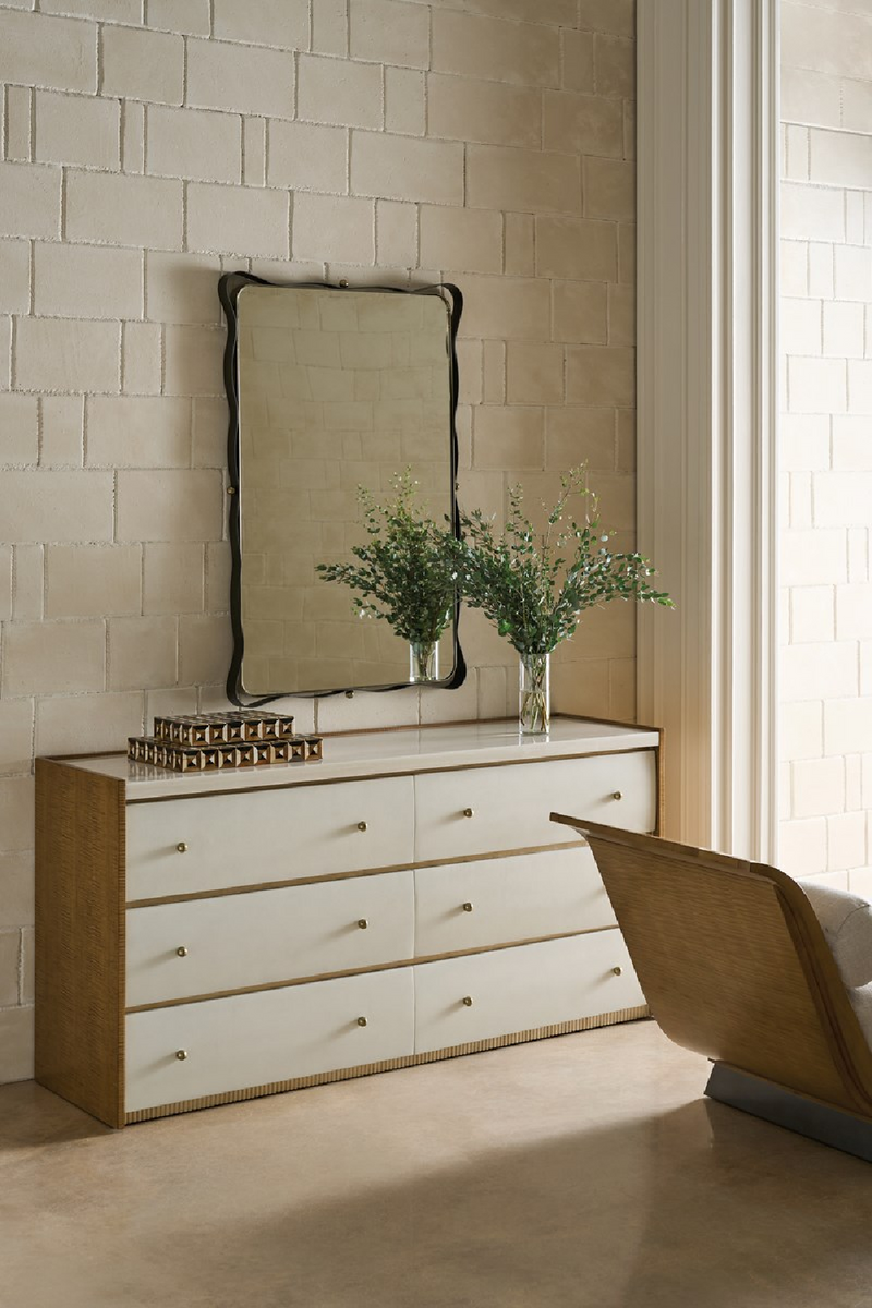Miroir avec Détail de Ruban en Bronze | Caracole Marseille | OROA.fr