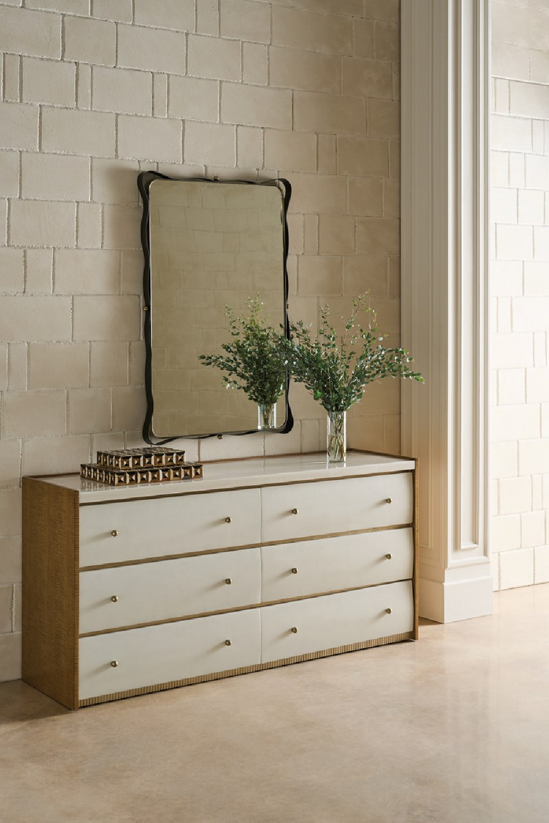 Miroir avec Détail de Ruban en Bronze | Caracole Marseille | OROA.fr