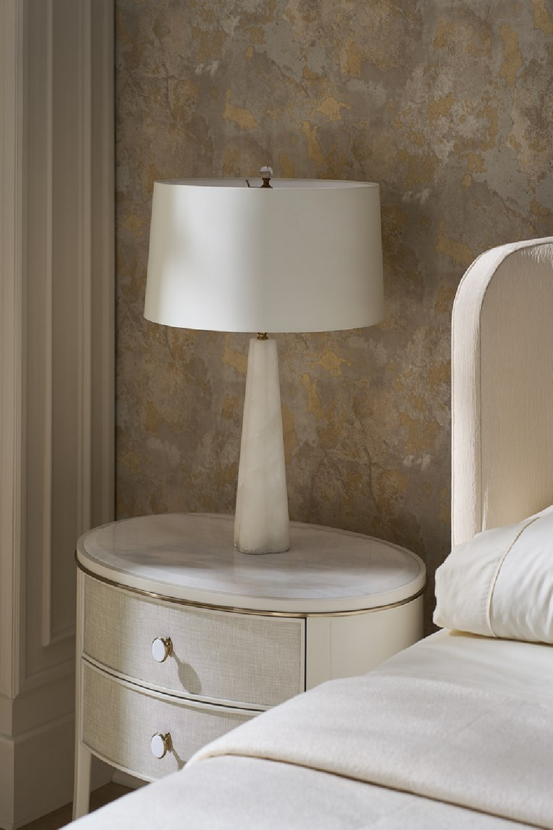 Table de nuit à 2 tiroirs avec plateau en marbre | Caracole Bruges | OROA.fr